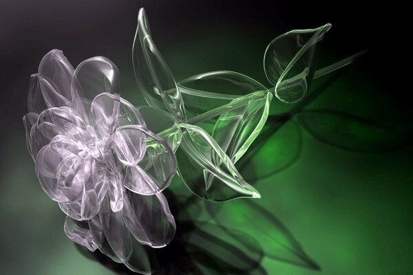 Flor de cristal transparente lila