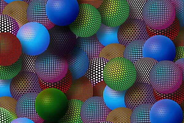 Art. lots of colorful balls