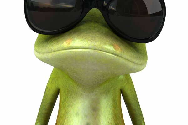 Cooler grüner Frosch mit Brille