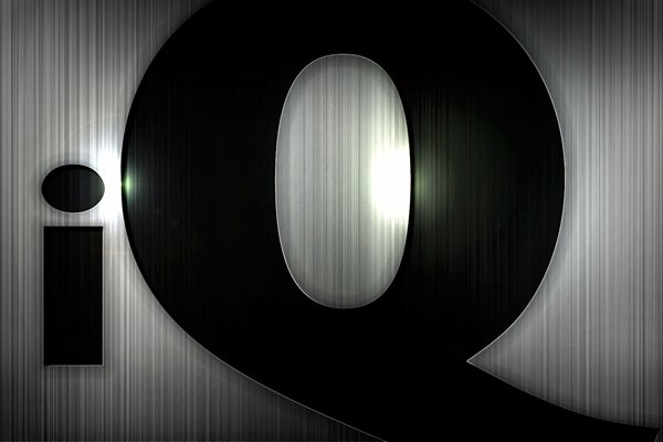 Letters on a black background, iq in the picture, black background