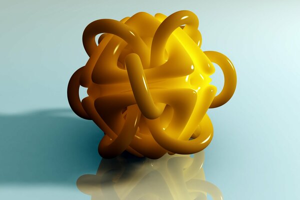 Figure abstraite volumétrique jaune