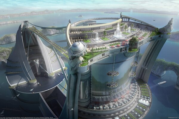 The project of a fantastic city of the future