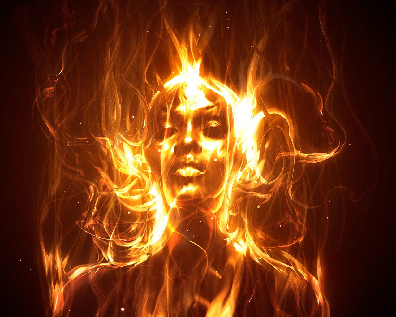 feu fille flamme