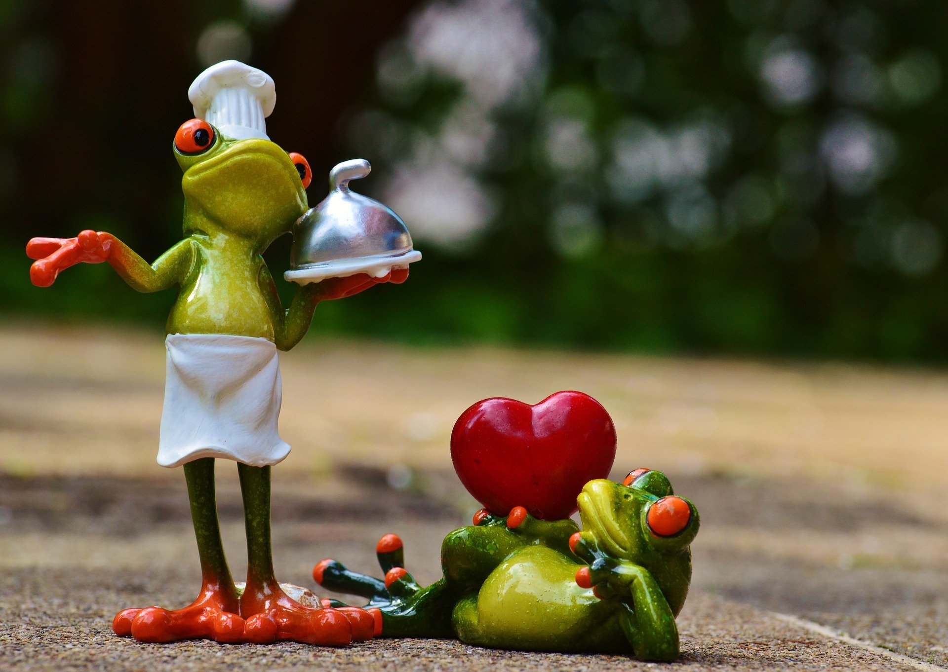 frog frogs toys figurines cook heart