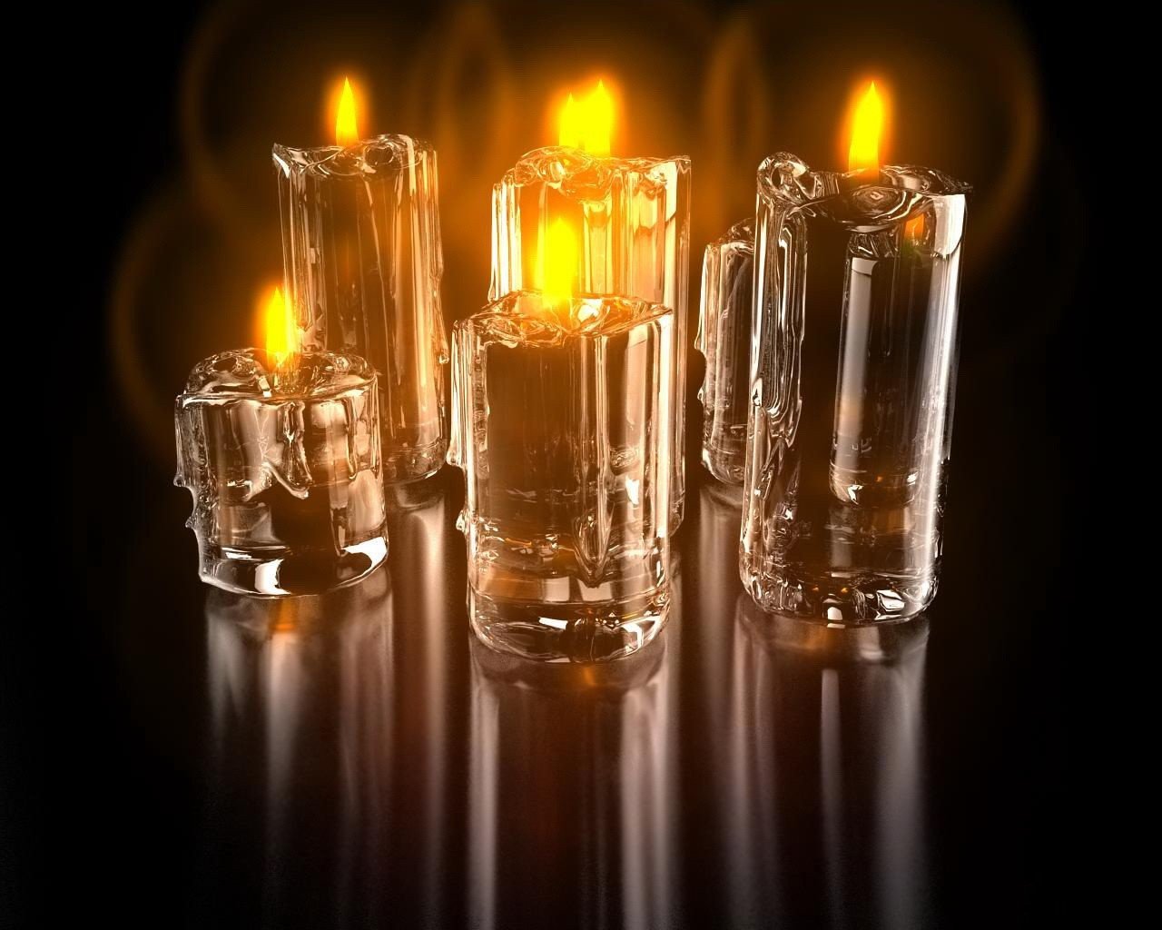 candles fire reflection