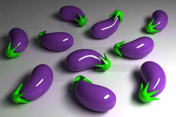 Purple eggplant on a light background