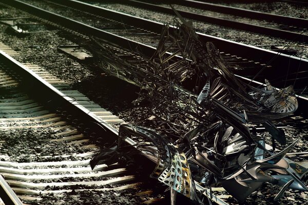 Abstraction of iron on railway tracks
