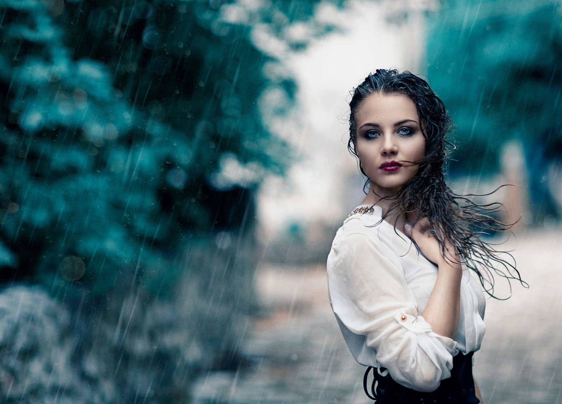 alessandro di cicco girl rain wet make-up