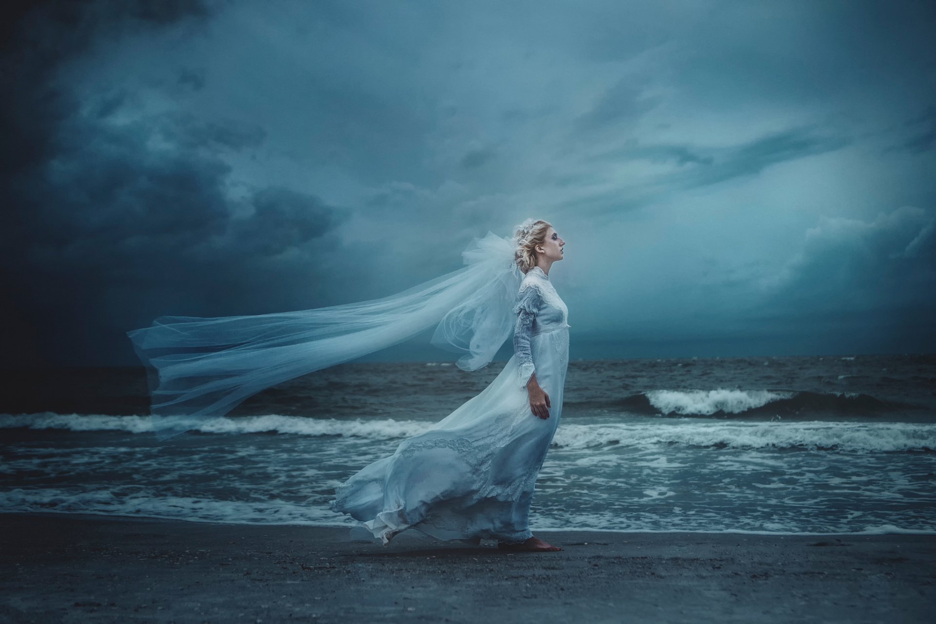 madeleine acton bride beach waves wind art tj drysdale