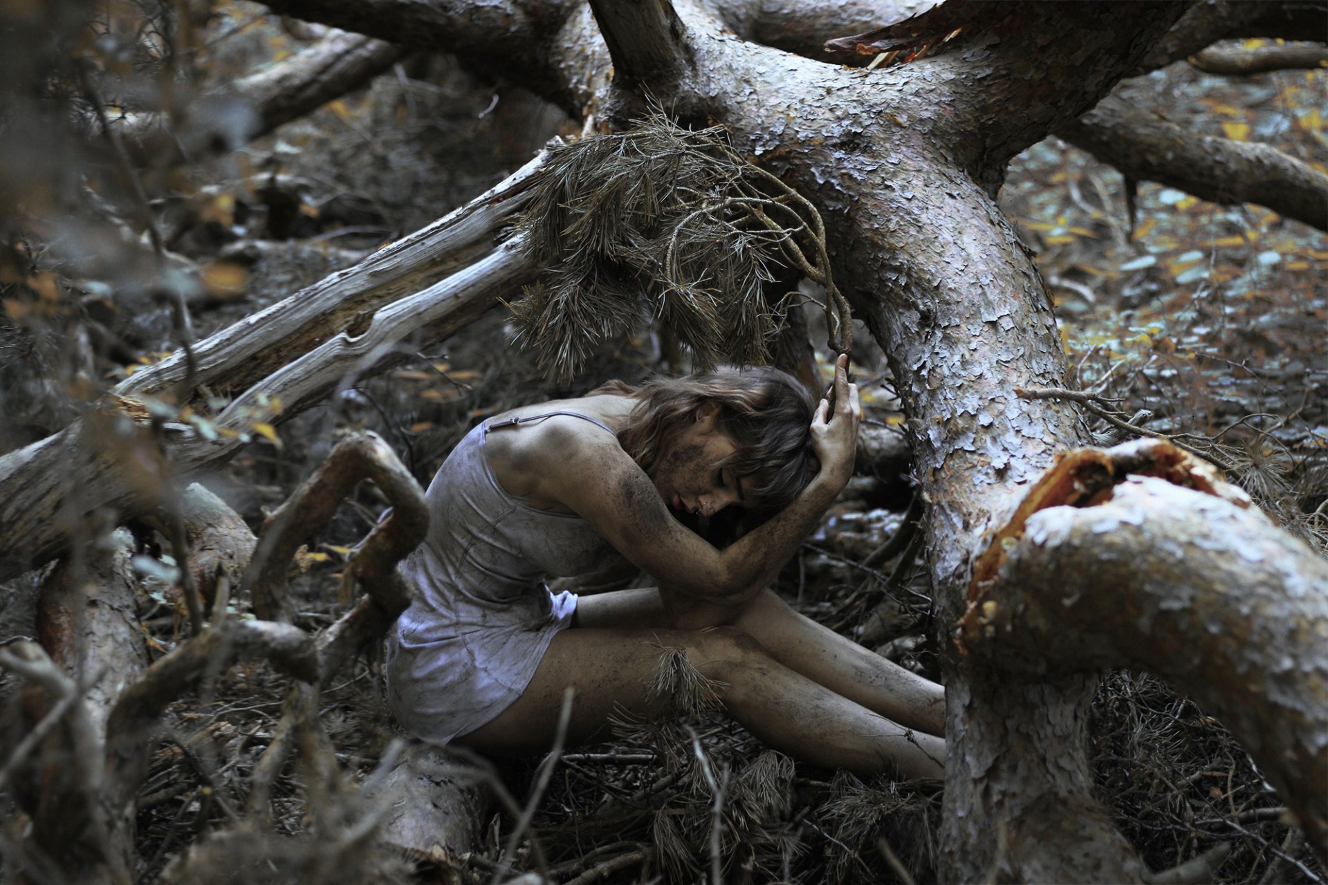 the spriggan-2 girl forest dirt tree bokeh