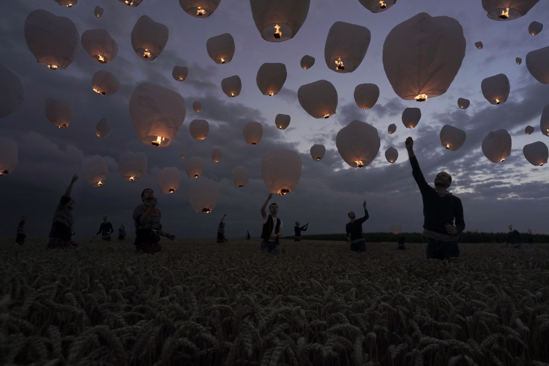 feld menschen nacht