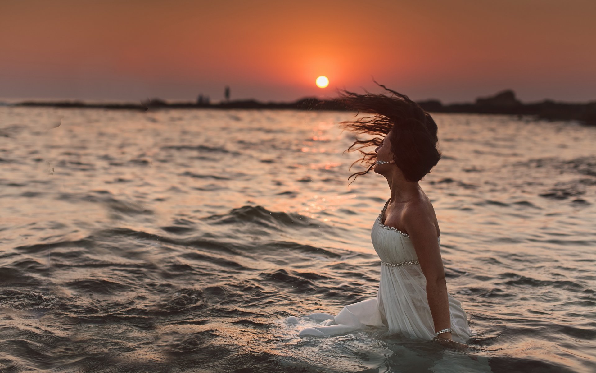 coucher de soleil la jeune fille de l eau