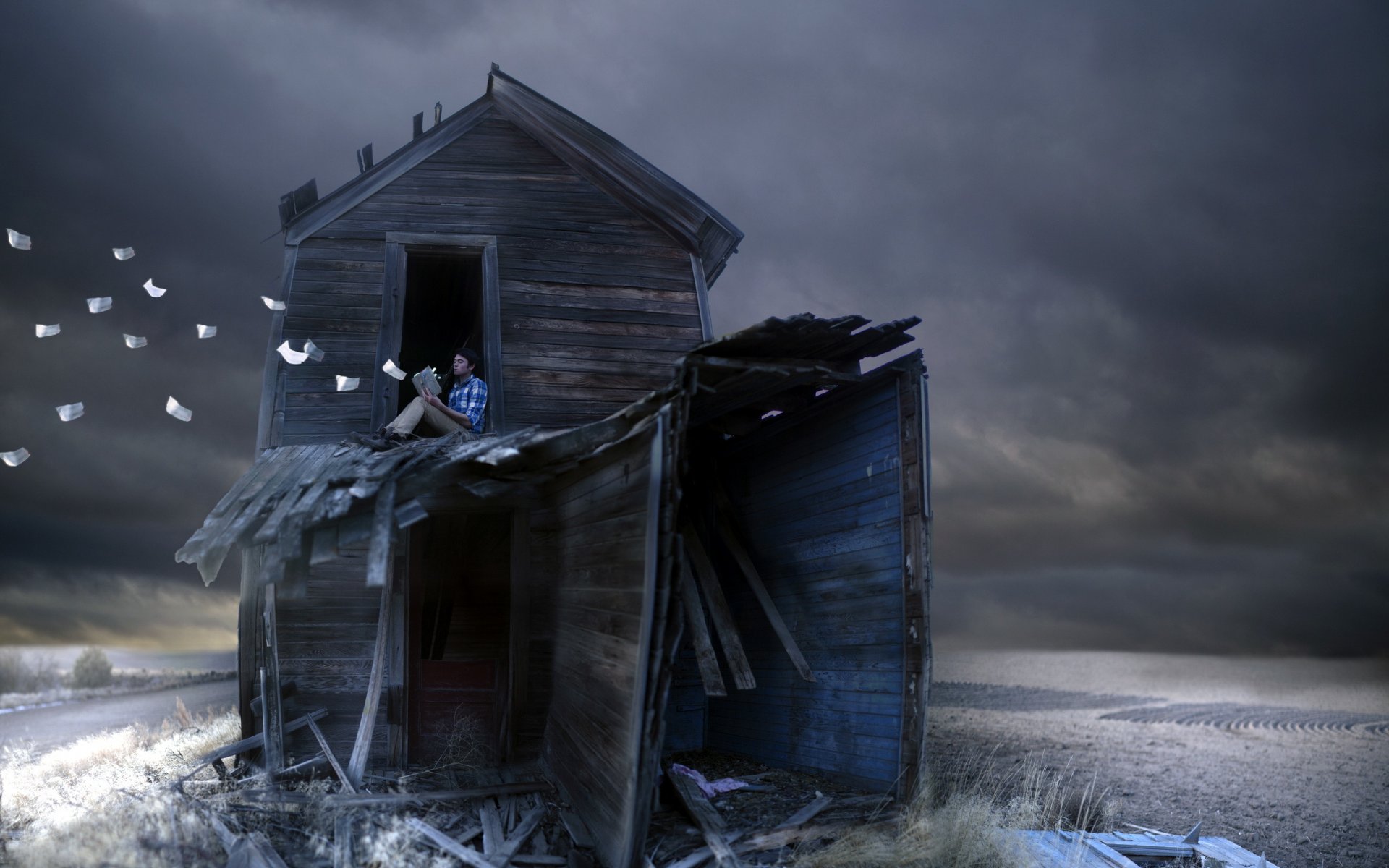 les nuages froid la vieille la maison la simulation l autoportrait