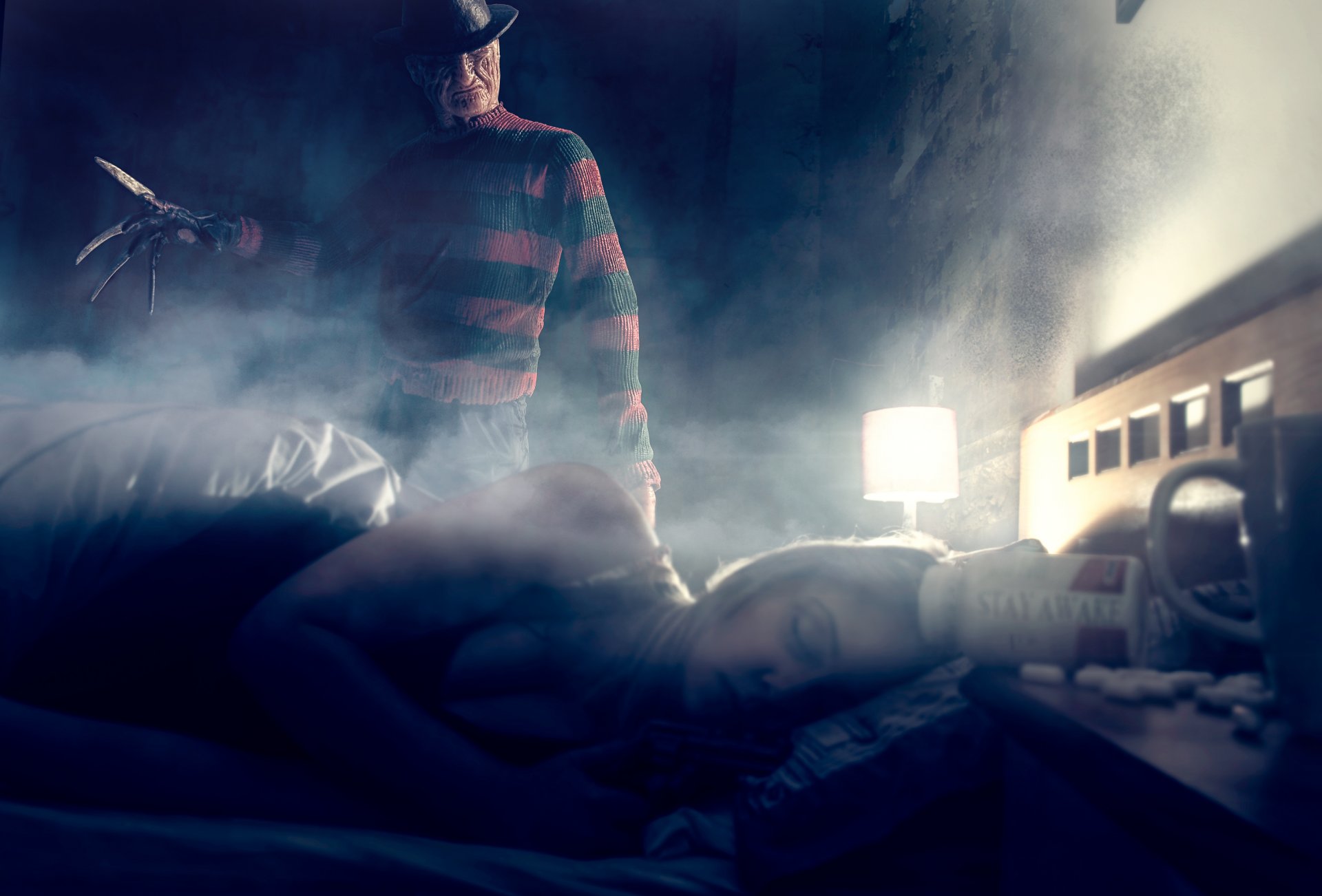 freddy krueger chica sueño habitación