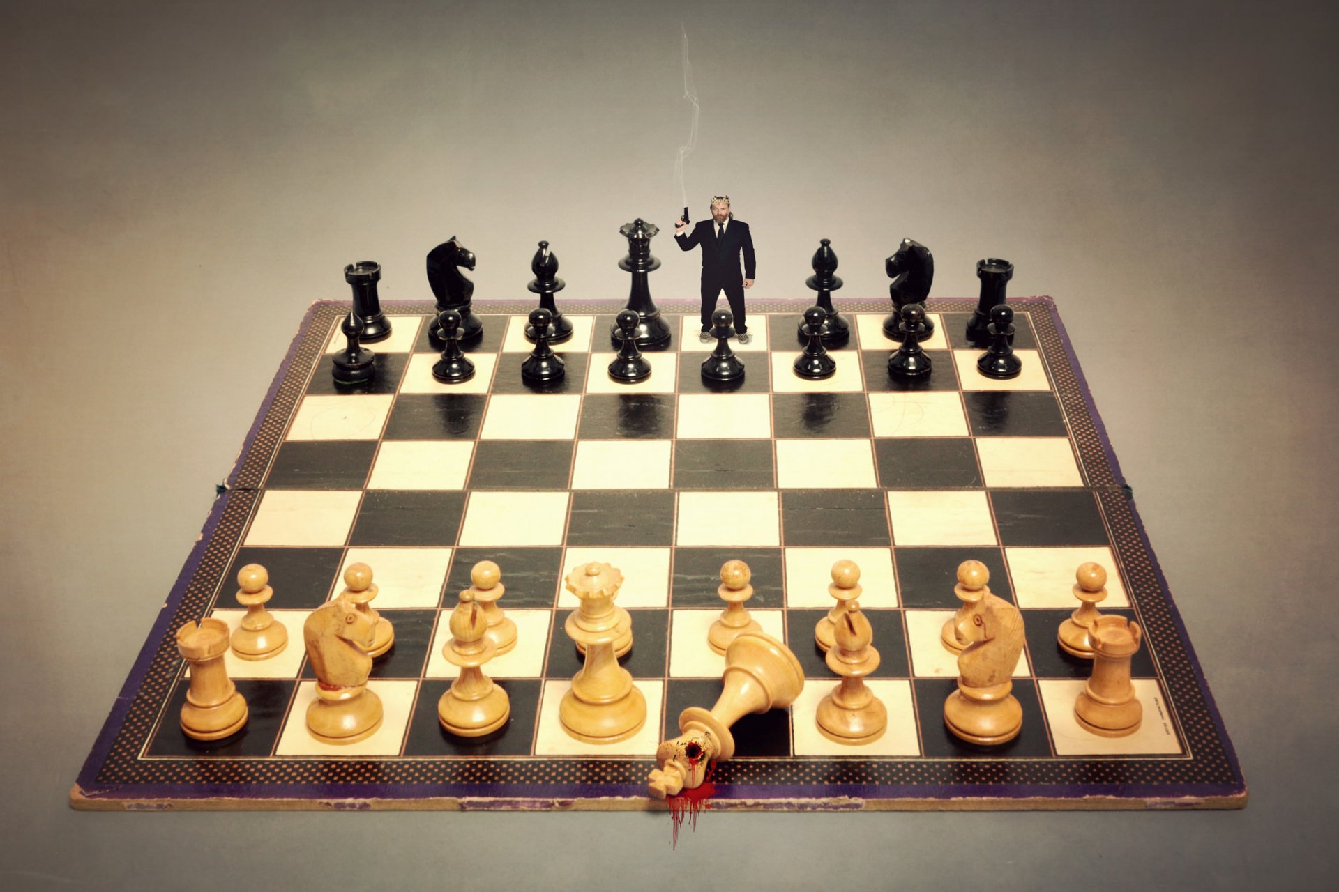 chess figures board shot the situation