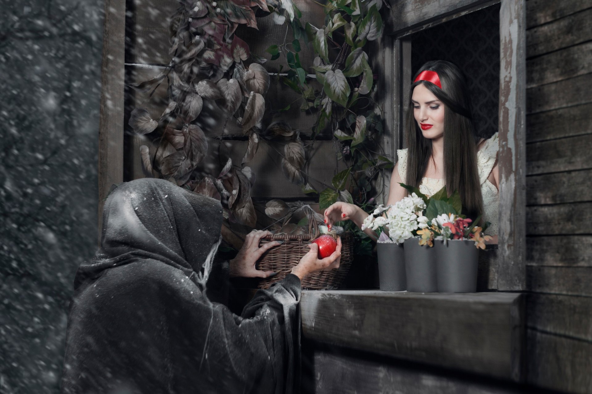 blancanieves bruja manzana basado en un cuento de hadas