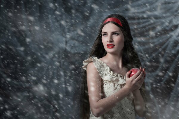 Fabulous snow and a beautiful girl