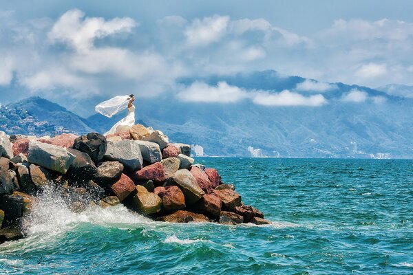 Hochzeits-Fotoshooting am Meer