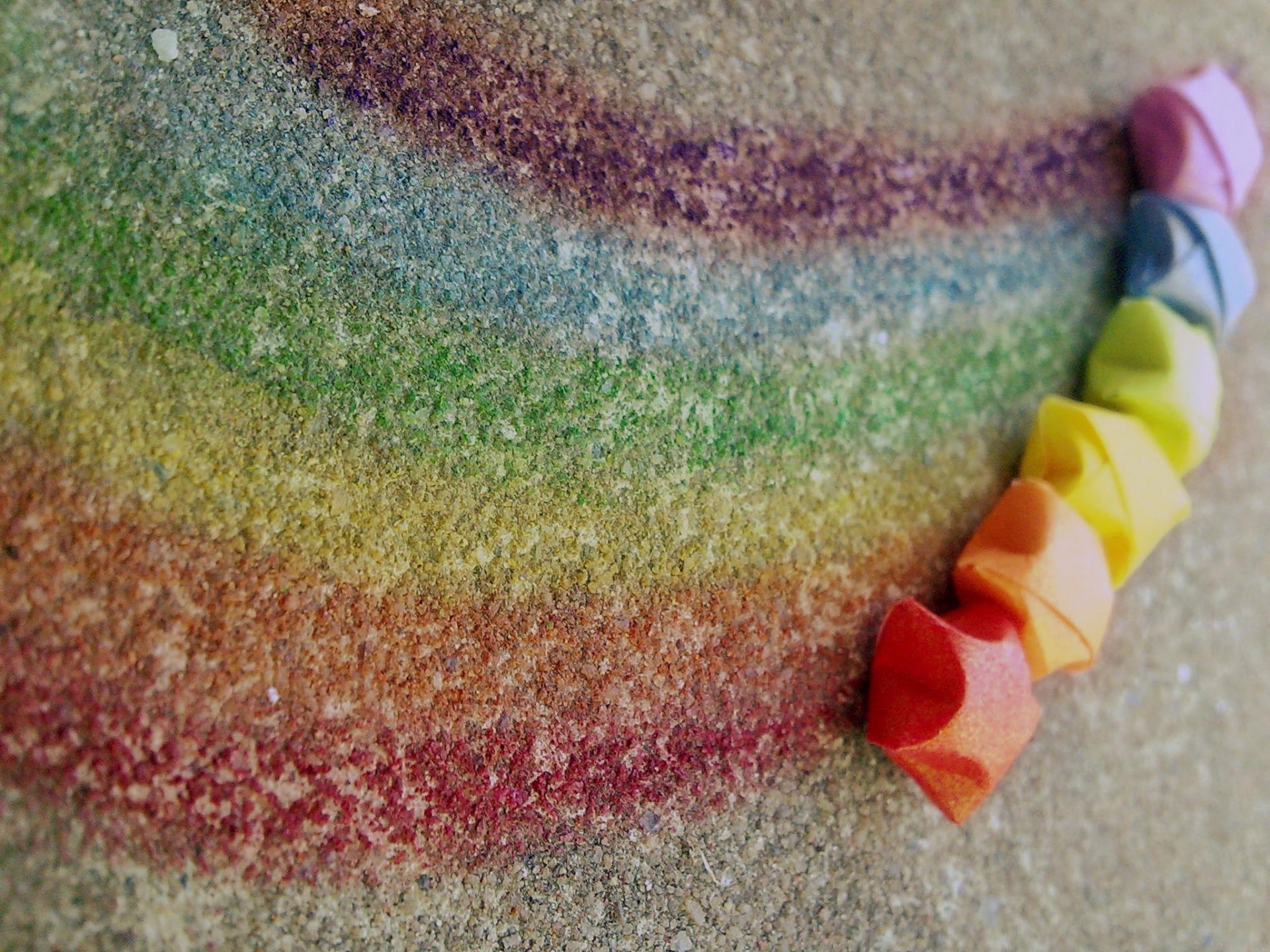 arcobaleno gesso multicolore macro creativo colori linee stelle