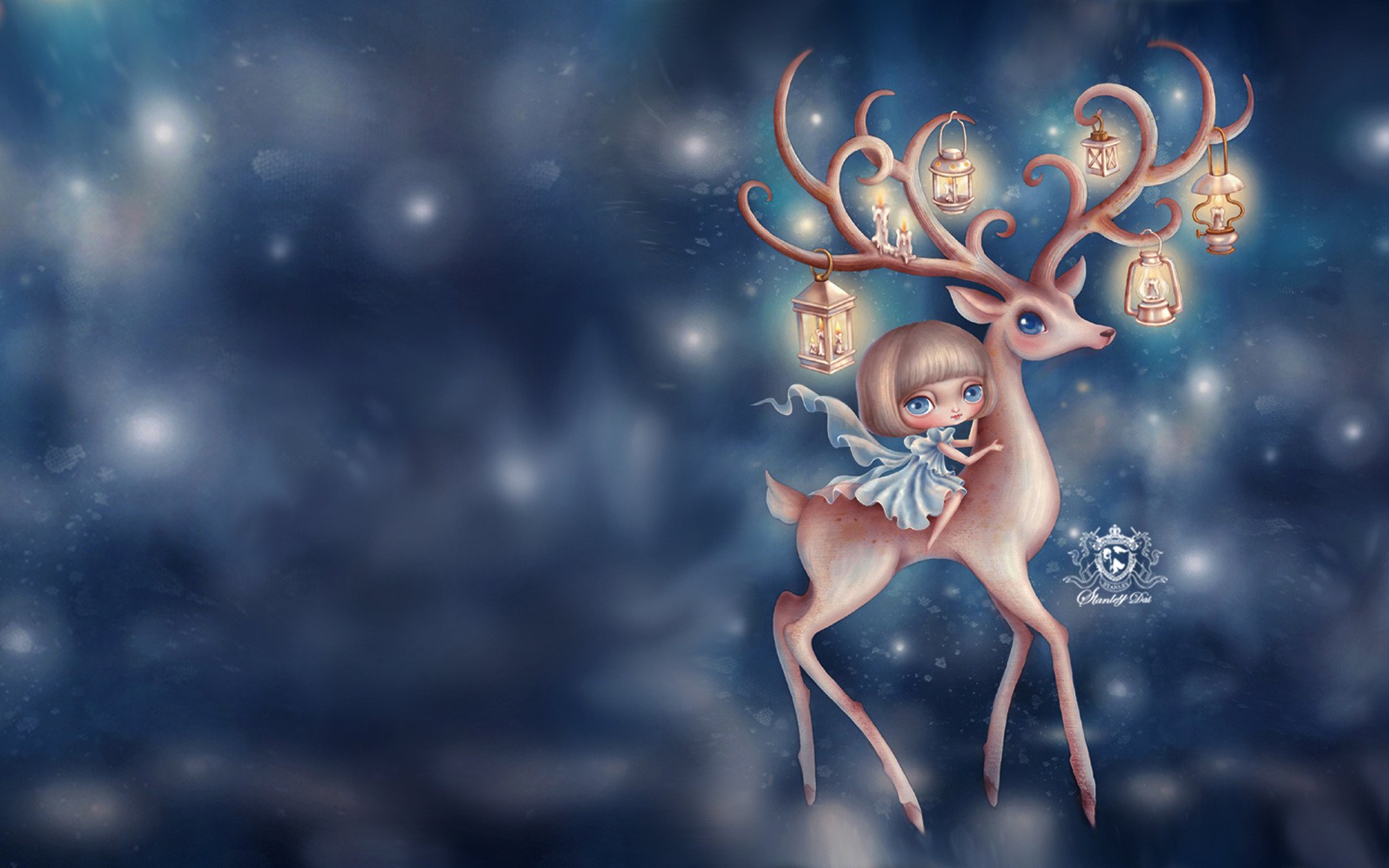 reindeer girl blue