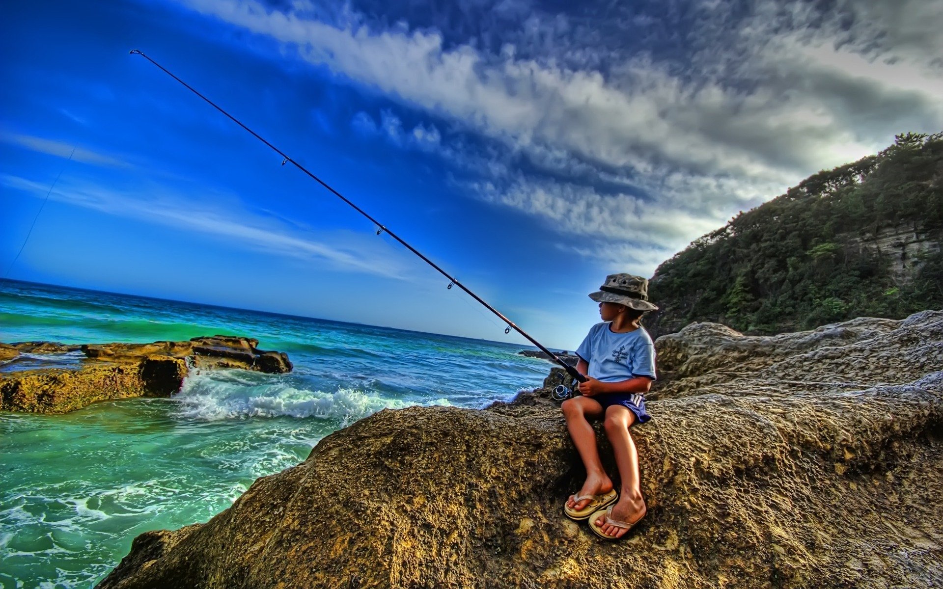 ea beach fishing a fisherman fishing rod