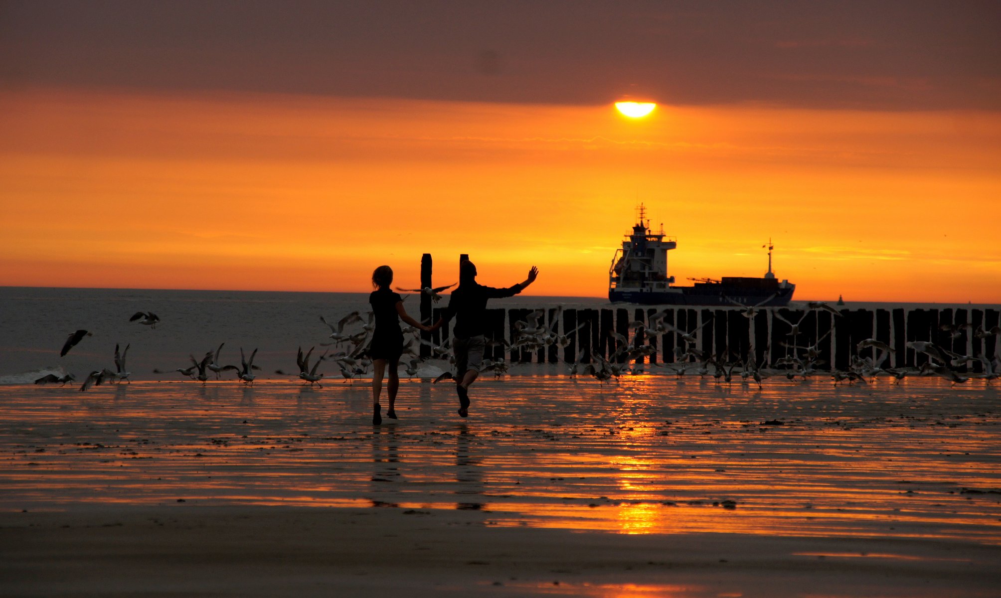 spiaggia tramonto onde