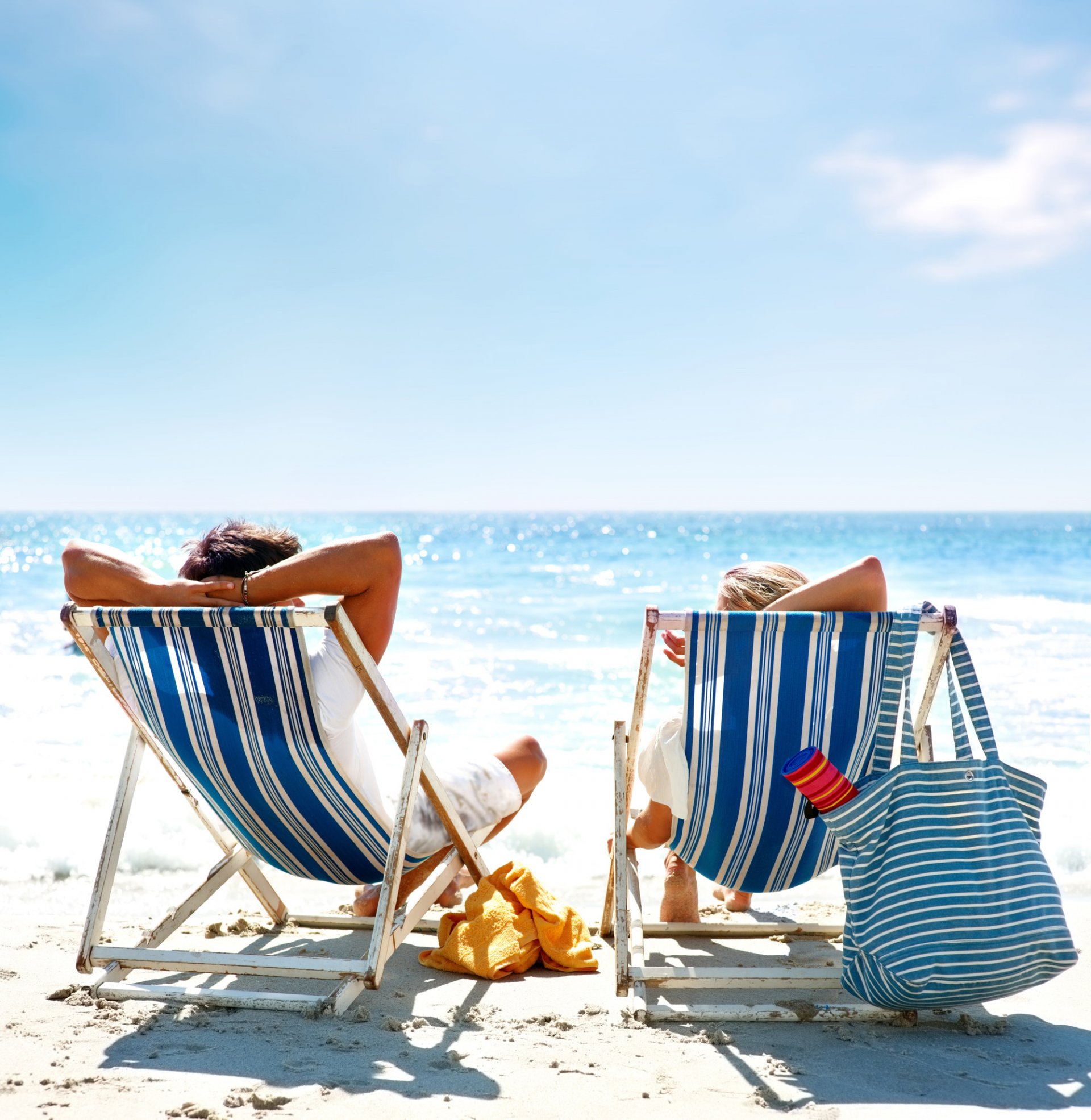 meer sand tasche freizeit handtuch sonne himmel sommer