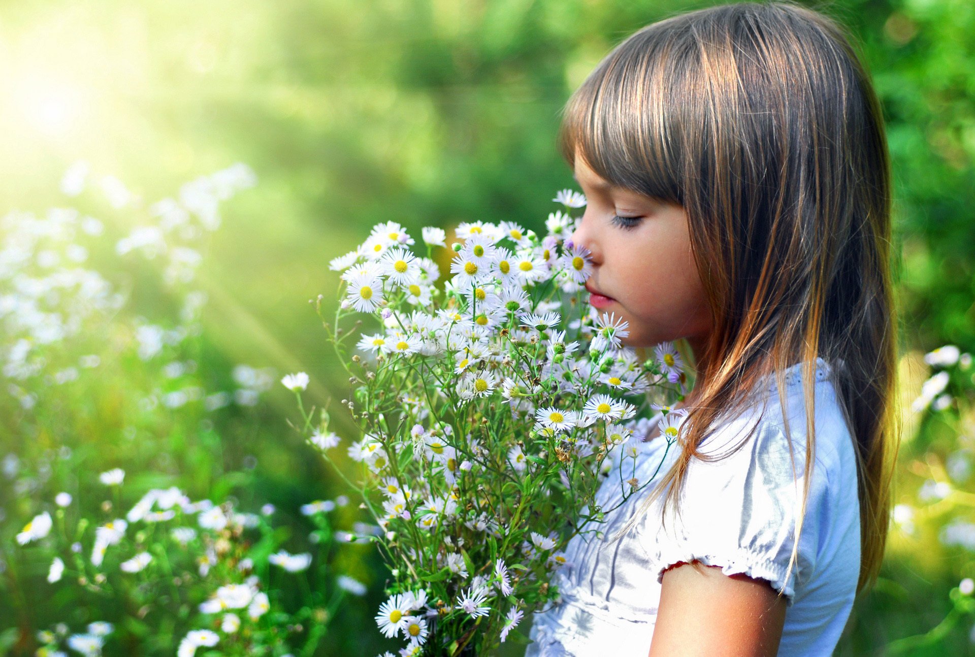 chica flores belleza