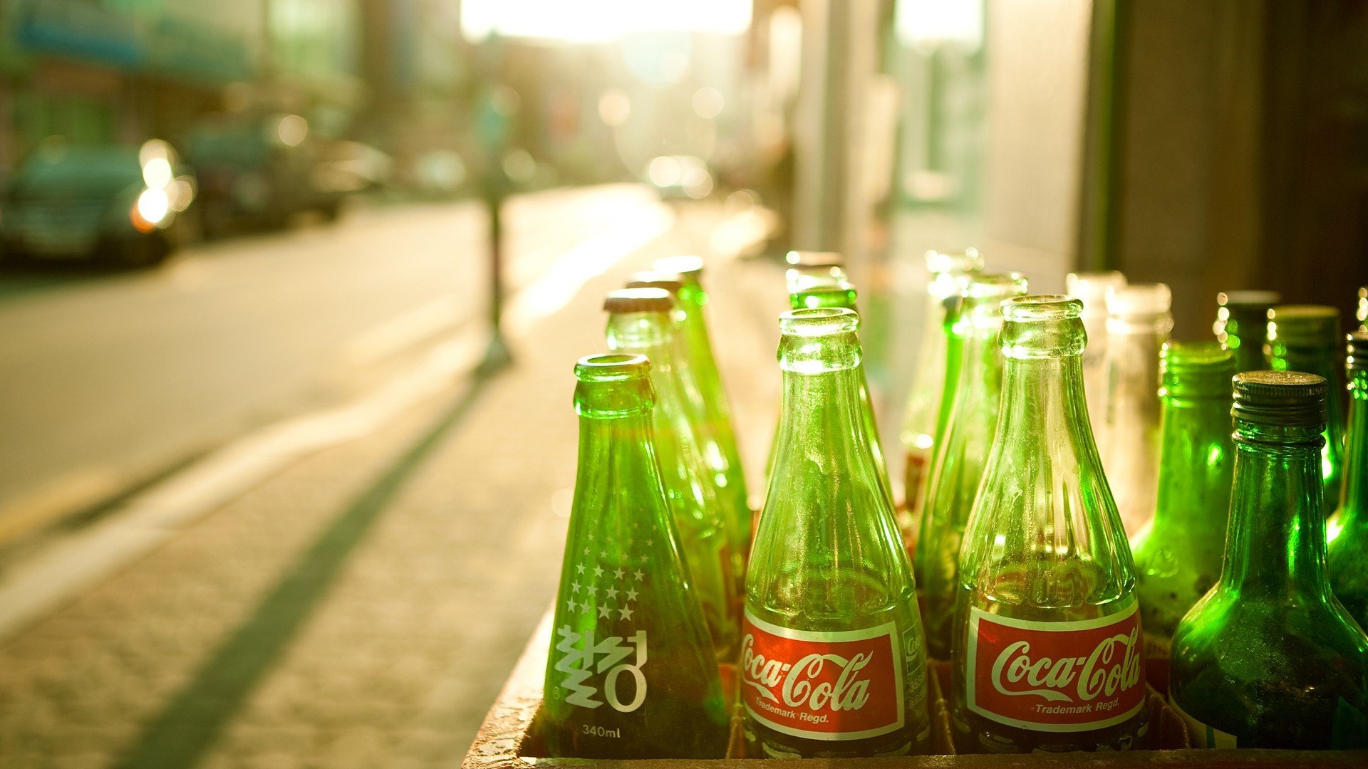 coca-cola green bottles coca-cola sun