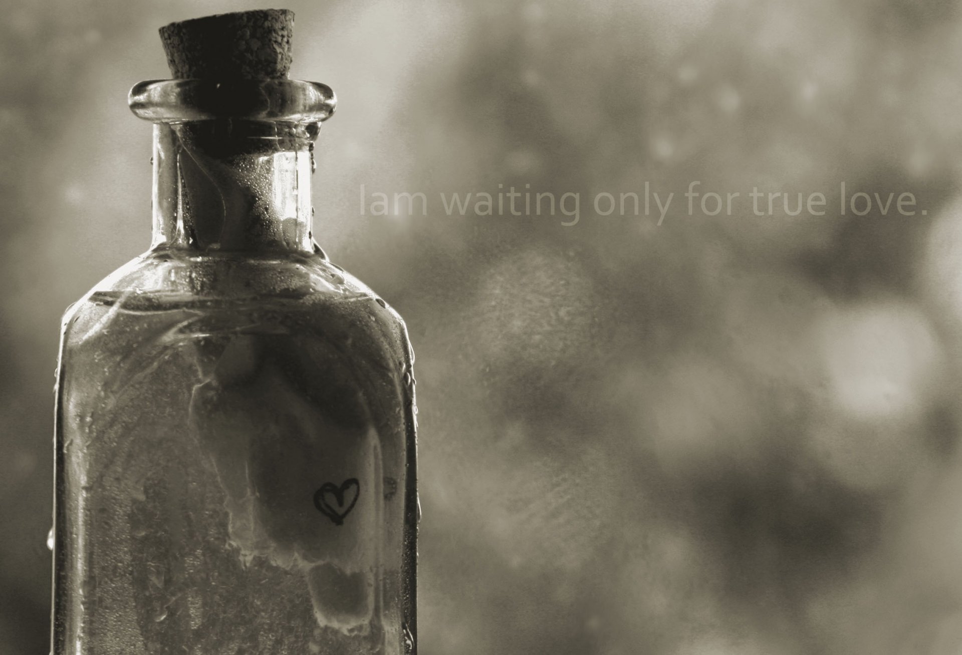 earching i am waiting only for true love a bottle note inscription love