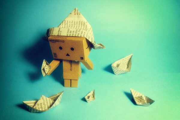 Sadness with paper boats