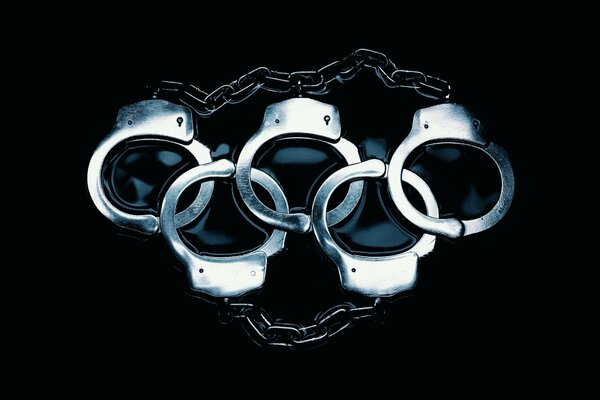 Ring symbol handcuffs background