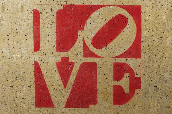 Liebe. Vier-Buchstaben-Schriftzug als Logo