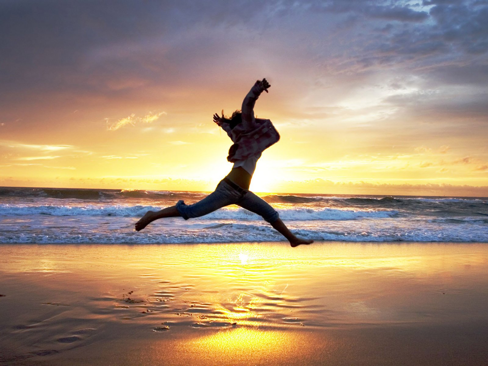 saut plage soirée