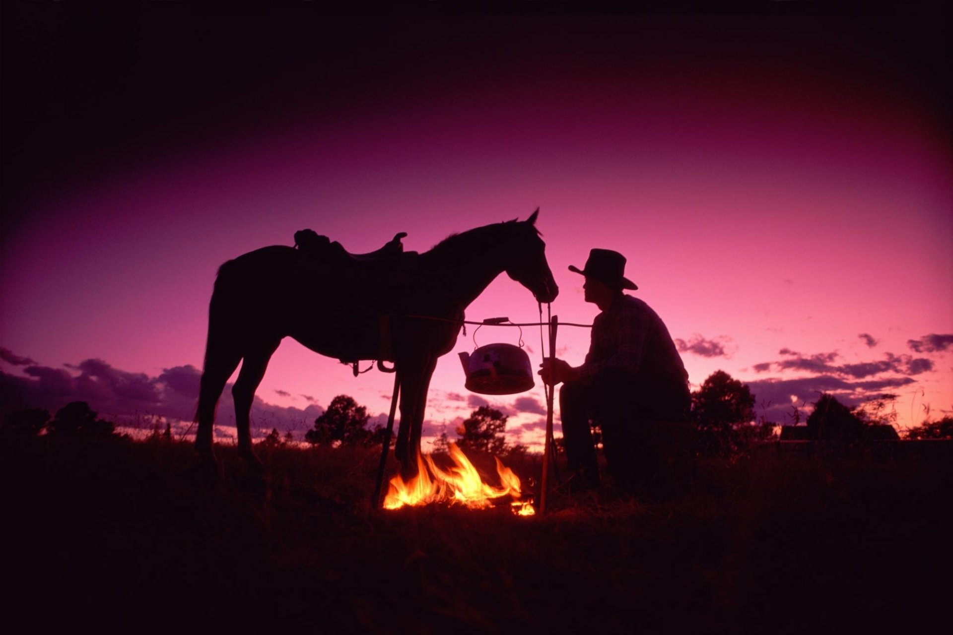 soirée feu de camp cowboy