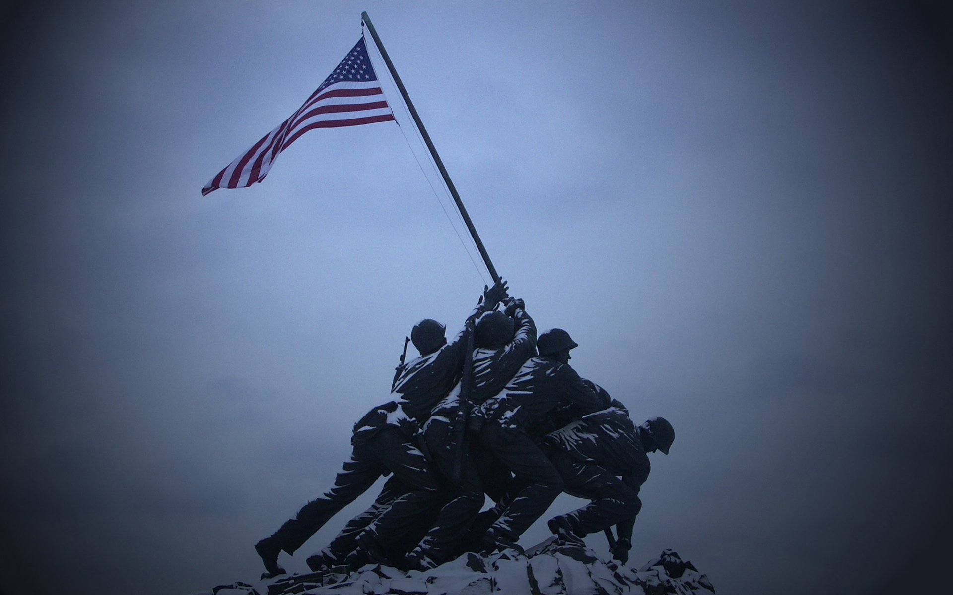 monument soldats drapeau amérique