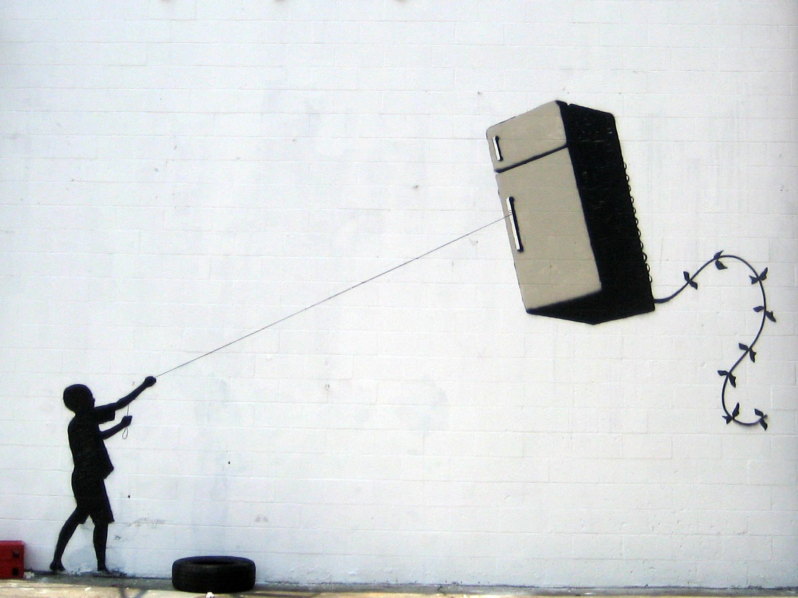 fridge kite graffiti banksy