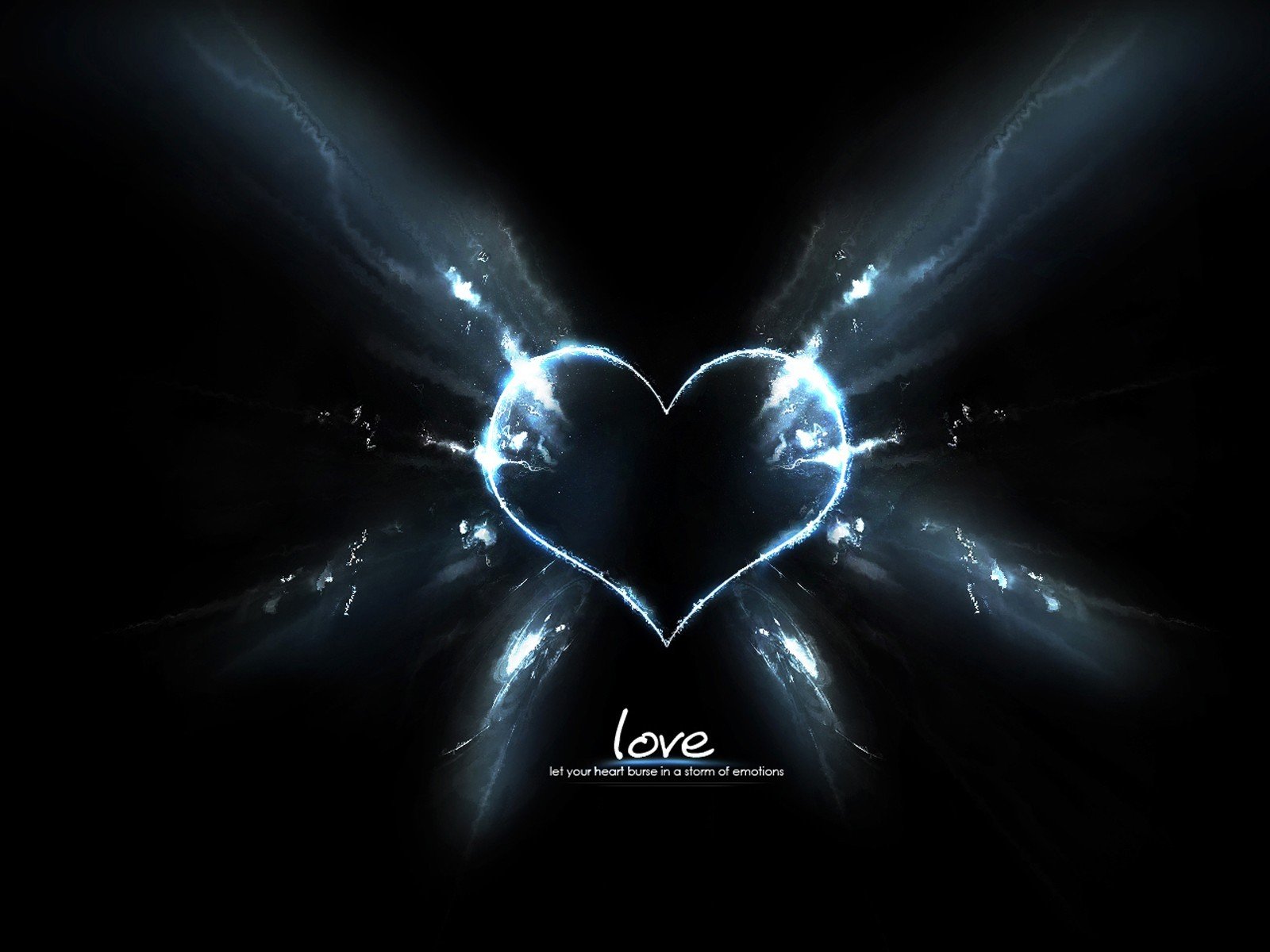 love heart dark ray