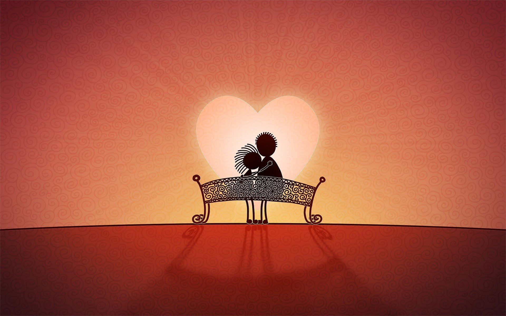 amour banc coeur