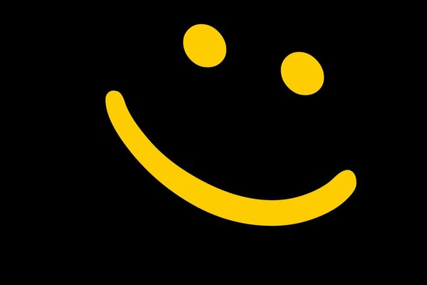 Bright smile on a black background