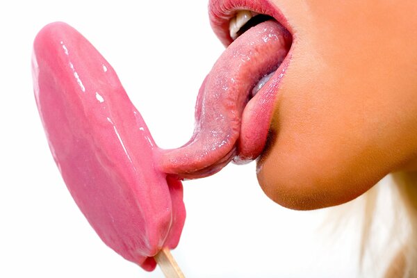 Girl sexually licks ice cream