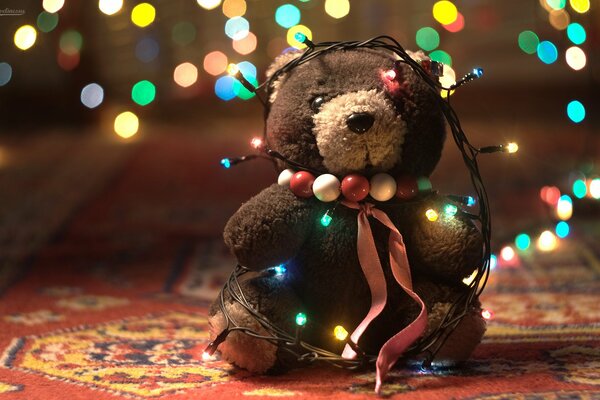 Oso de peluche con luces