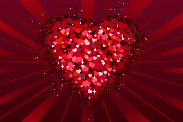 День святого Валентина много сердцец