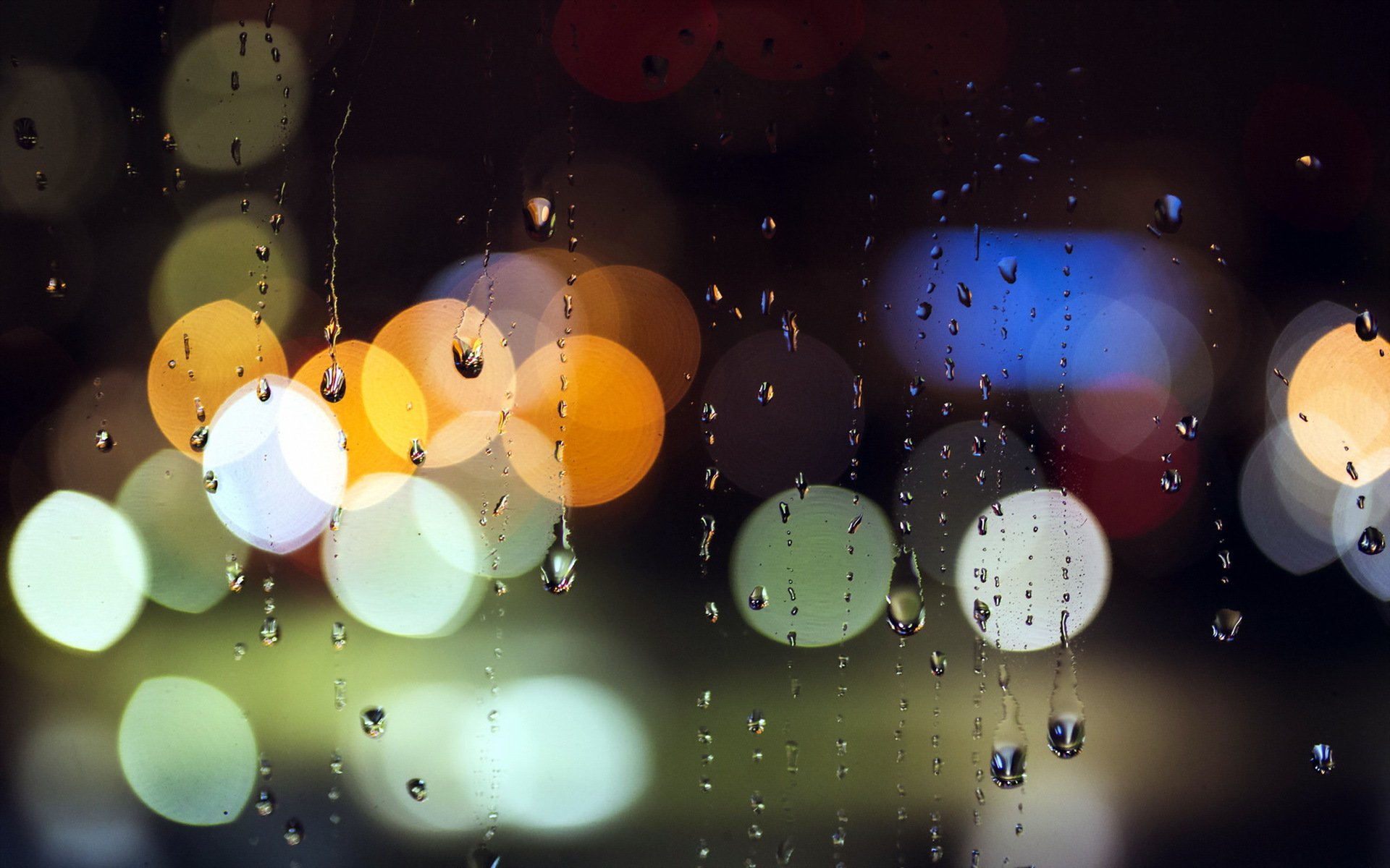 verre pluie lumières