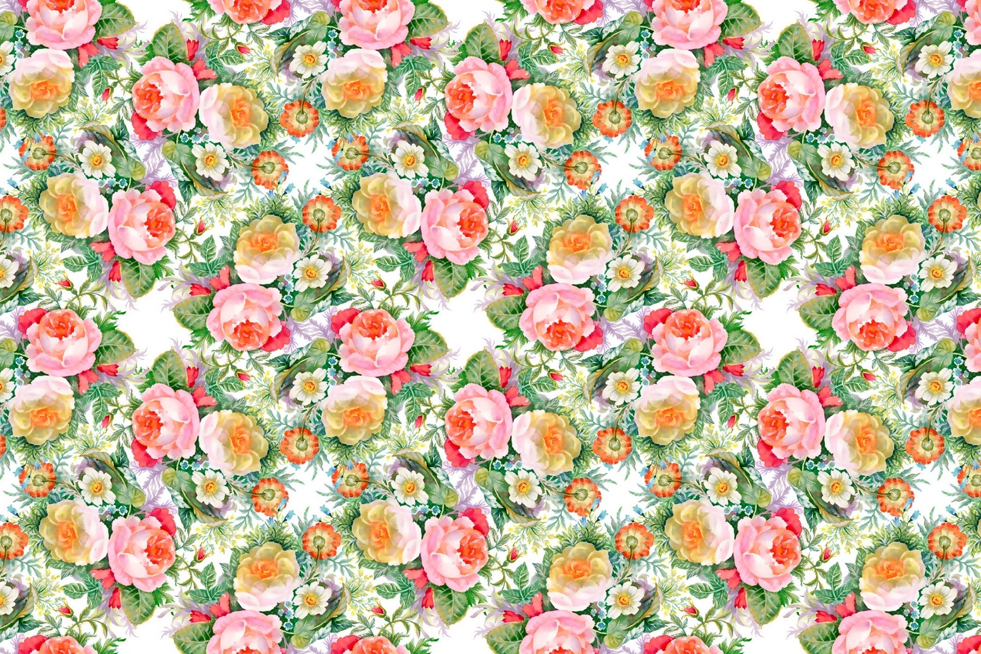 flower roses pattern buds bouquet