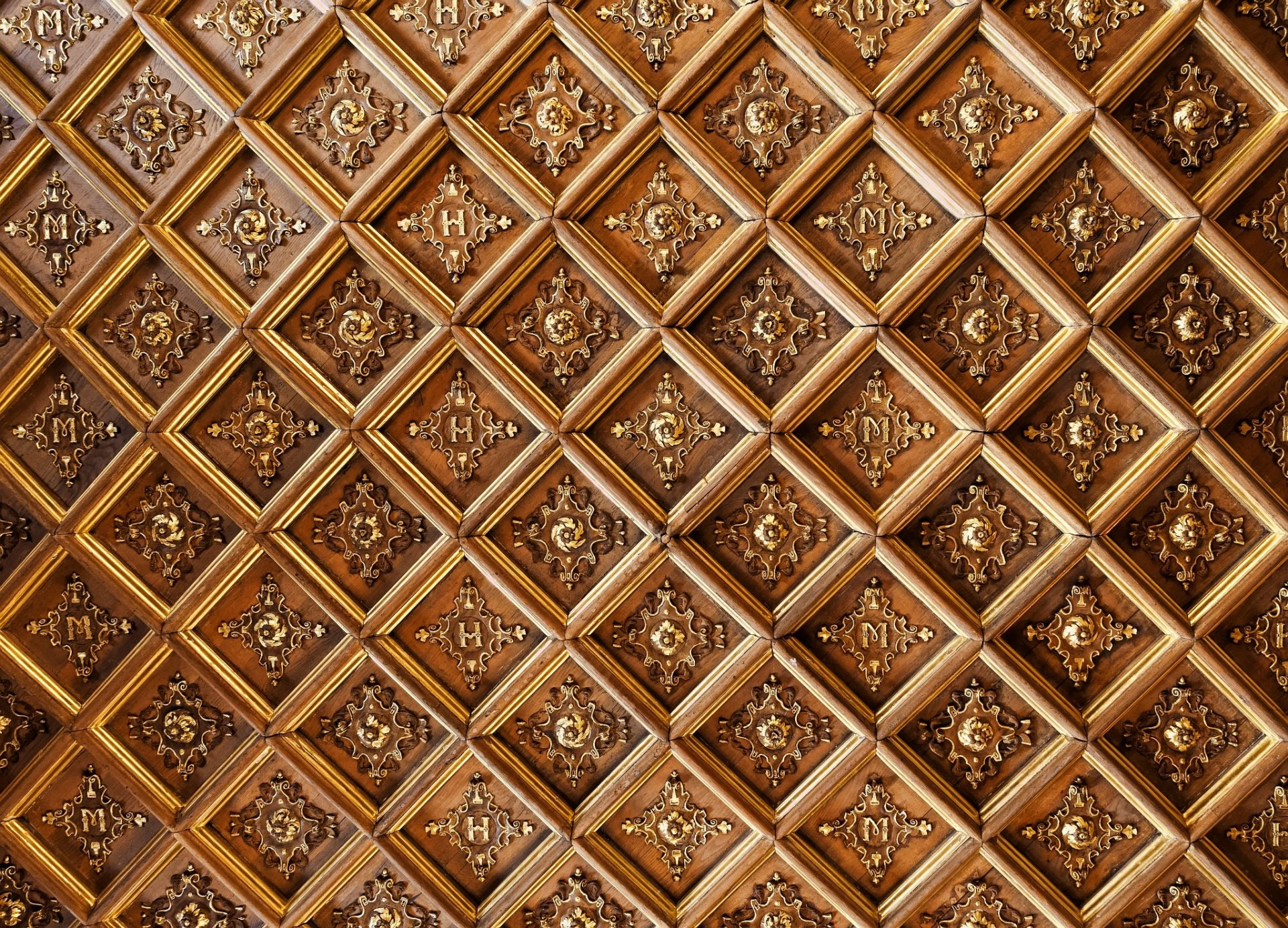 ceiling patterns letters diamonds texture