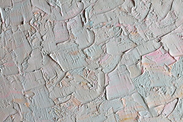 The wall is in pink-gray color, in the style of brushstrokes