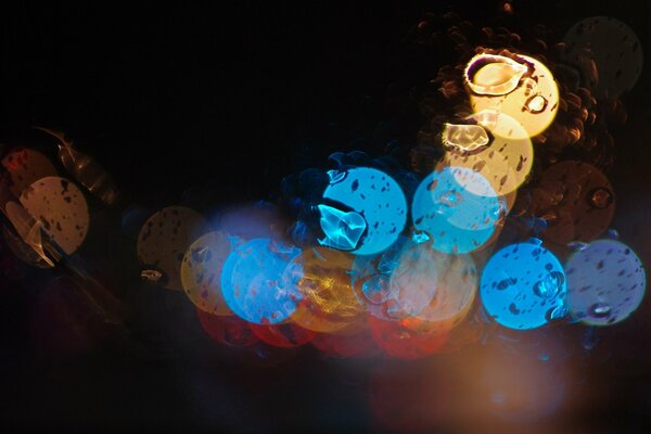 Reflection of light on wet glass