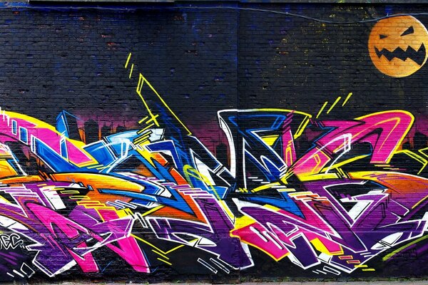 Graffiti art in bright colors