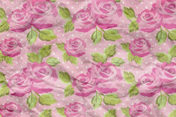Vintage wallpaper in the form of pink roses